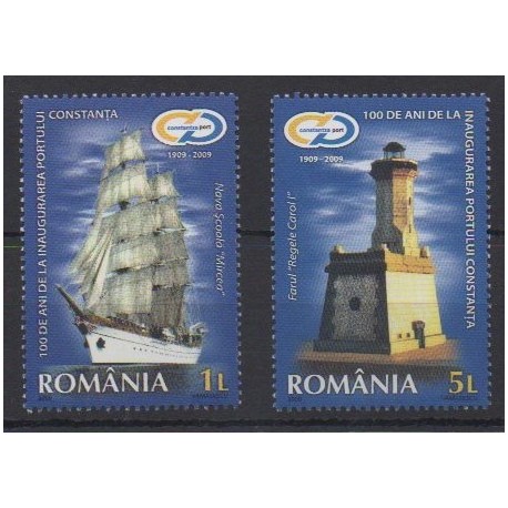 Romania - 2009 - Nb 5399/5400 - Boats - Lighthouses