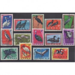 Congo belge - 1963 - No 481/494 - Oiseaux - Oblitérés