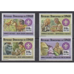 Congo (République démocratique du) - 2007 - No 1833/1836 - Animaux - Scoutisme