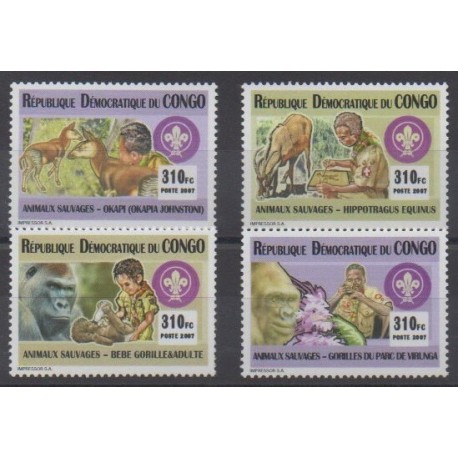 Congo (Democratic Republic of) - 2007 - Nb 1833/1836 - Animals - Scouts