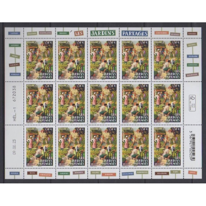 Buy this souvenir sheet  of France of the year 2023 (Nb F115 - Les jardins partagés).
