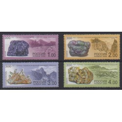 Russie - 2000 - No 6493/6496 - Minéraux - Pierres précieuses