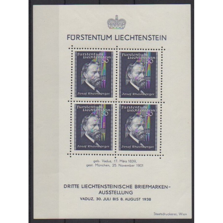 Acheter ce bloc-feuillet du Liechtenstein  de l'année 1938 (No BF3).