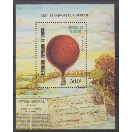 Congo (Republic of) - 1985 - Nb BF37 - Hot-air balloons - Airships - Philately