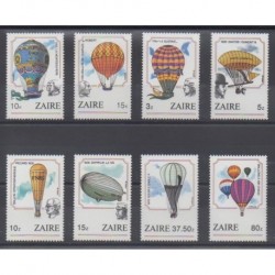 Zaire - 1984 - Nb 1174/1181 - Hot-air balloons - Airships