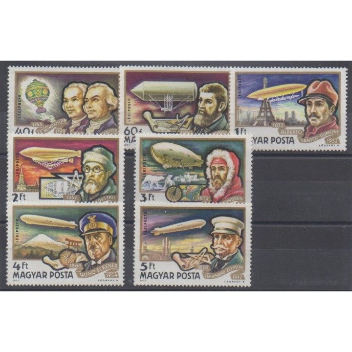 Acheter ces timbres de Hongrie de l'année 1977 (No PA400/PA406).