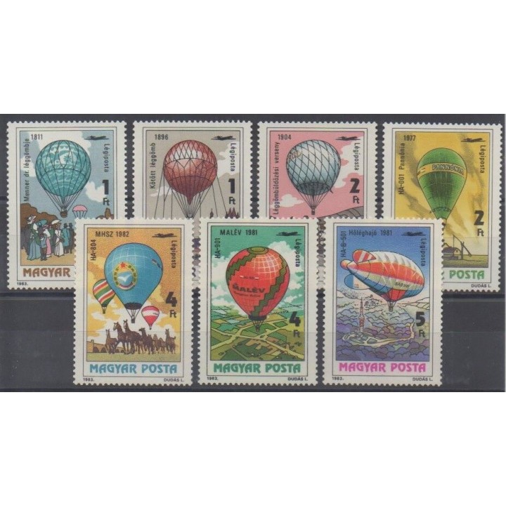 Buy these stamps of Hungary of the year 1983 (Nb PA450/PA456).