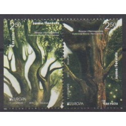 Bosnia and Herzegovina - 2011 - Nb 646a/647a - Dentelé 2 côtés - Trees - Europa