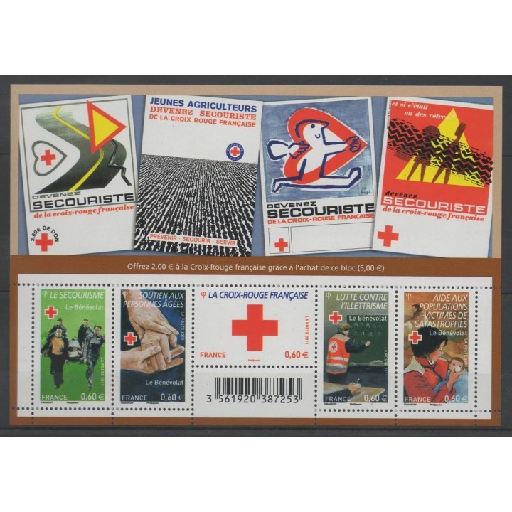 Timbres - France - Blocs et feuillets - 2011 - No F 4621 - Santé ou Croix-Rouge