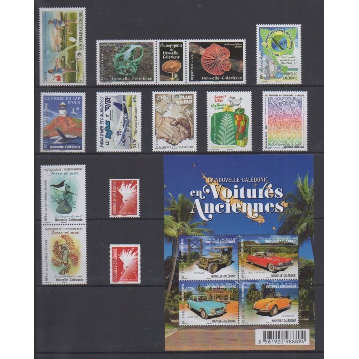 Buy the stamps of New Caledonia of the year 2022 (Nb 1415/1435 sauf timbres personnalisés).