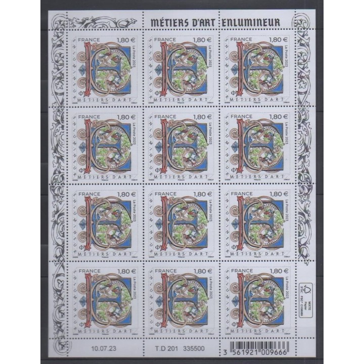 Buy this souvenir sheet  of France of the year 2023 (Nb F116 - Enlumineur).