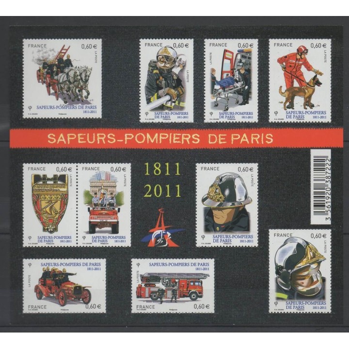 Timbres - France - Blocs et feuillets - 2011 - No F 4582 - Pompiers