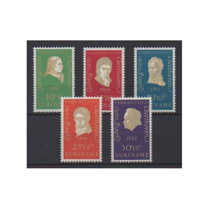 Acheter cette série de timbres de Surinam de l'année 1970 (No 526/530).