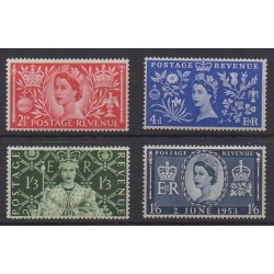 Grande-Bretagne - 1953 - No 279/282 - Royauté - Principauté