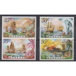 Barbuda - 1975 - Nb 213/216 - Boats - Military history