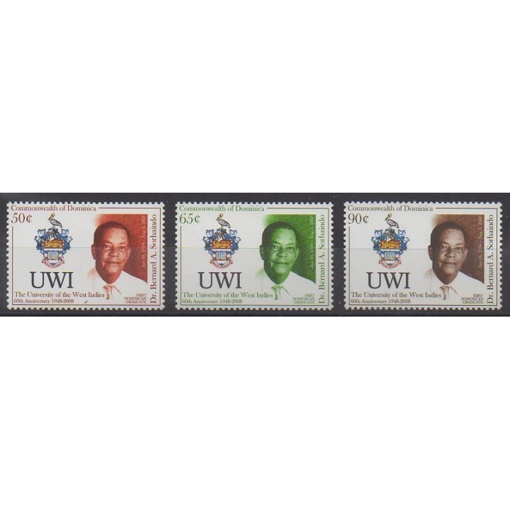 Acheter cette série de timbres de Dominique de l'année 2008 (No 3334/3336).