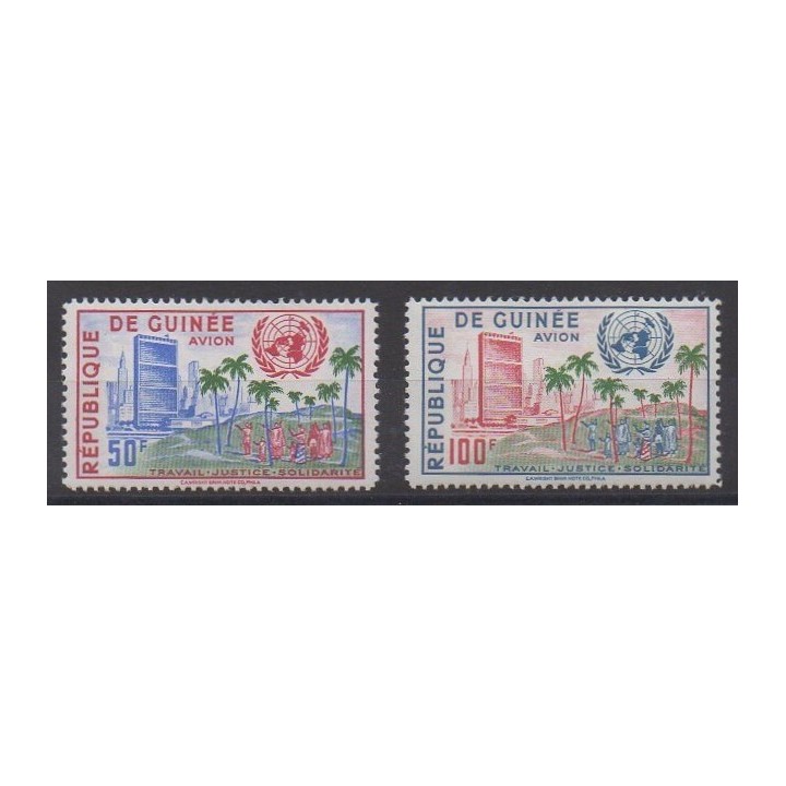Acheter cette série de timbres de Guinée de l'année 1959 (No PA9/PA10).