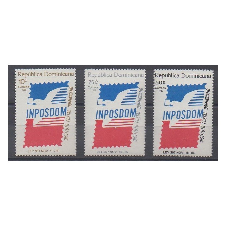 Acheter cette série de timbres de la République Dominicaine  de l'année 1986 (No 991/993).