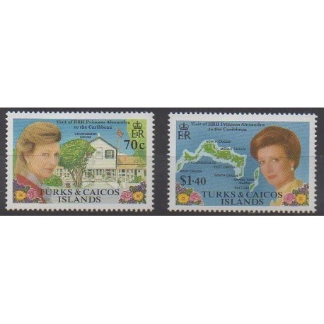 Turks et Caiques (Iles) - 1988 - No 803/804 - Royauté - Principauté