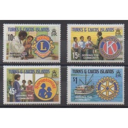 Turks et Caiques (Iles) - 1980 - No 504/507 - Rotary ou Lions club