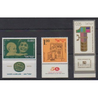 Acheter cette série de timbres d'Israël de l'année 1970 (No 423/425).