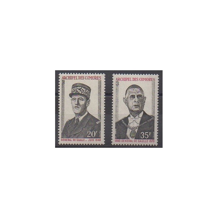 Acheter cette série de timbres des Comores de l'année 1971 (No 77/78).