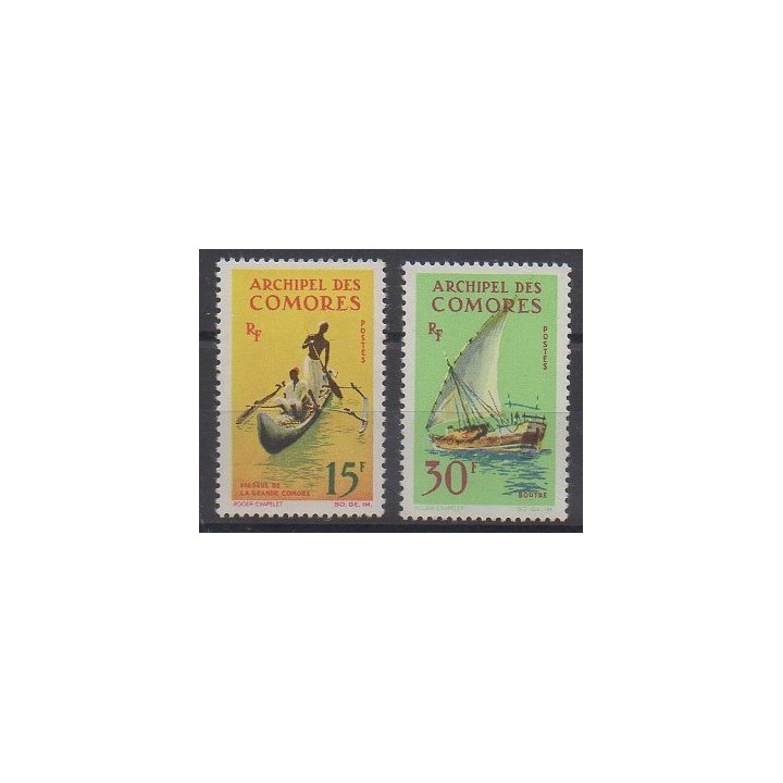 Buy this set of stamps of Comoros of the year 1964 (Nb 33/34).