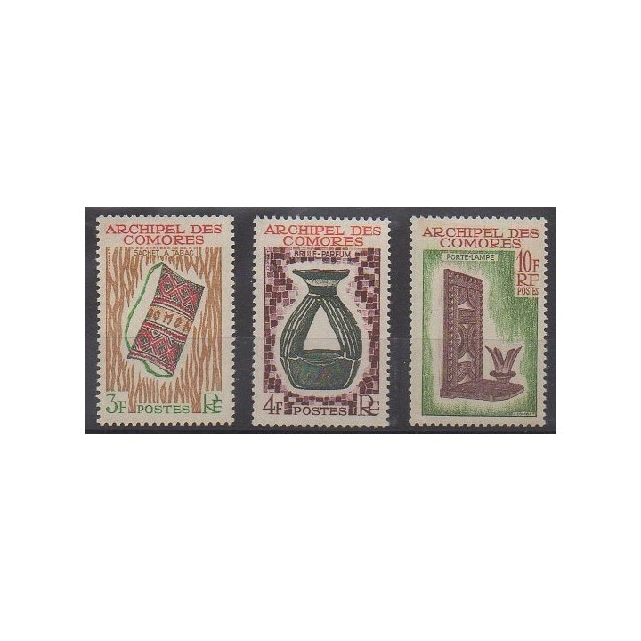Acheter cette série de timbres des Comores de l'année 1963 (No 29/31).