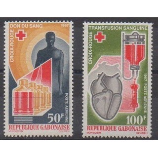 Acheter ces timbres du Gabon de l'année 1967 (No PA56/PA57).