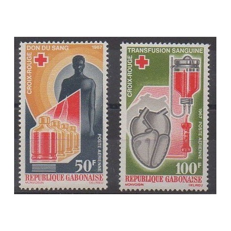 Gabon - 1967 - No PA56/PA57 - Santé ou Croix-Rouge
