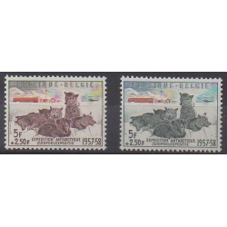 Belgique - 1957 - No 1030/1031 - Polaire - Chiens