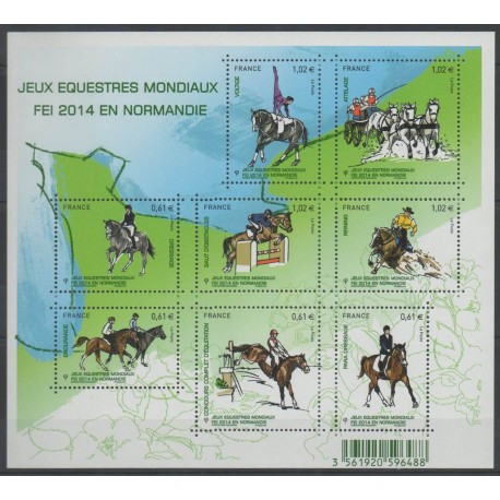 France - Blocks and sheets - 2014 - Nb F 4890 - Horses