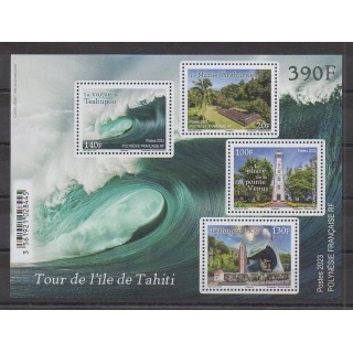 Acheter ce bloc-feuillet de Polynésie de l'année 2023 (No BF Tour de l'île de Tahiti).