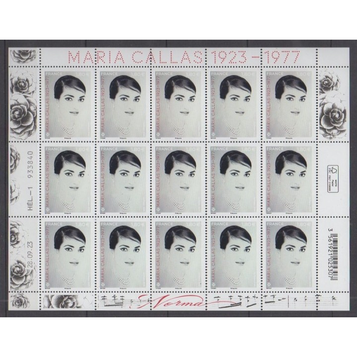 Buy this souvenir sheet  of France of the year 2023 (Nb F120 - Maria Callas).
