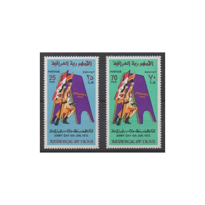 Acheter cette série de timbres d'Irak de l'année 1972 (No 662/663).