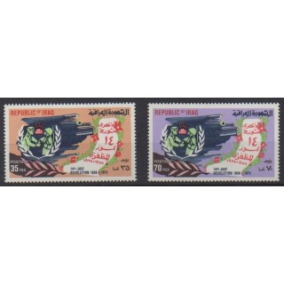 Acheter cette série de timbres d'Irak de l'année 1972 (No 690/691).