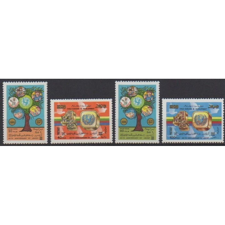 Acheter cette série de timbres d'Irak de l'année 1987 (No 1241/1244).