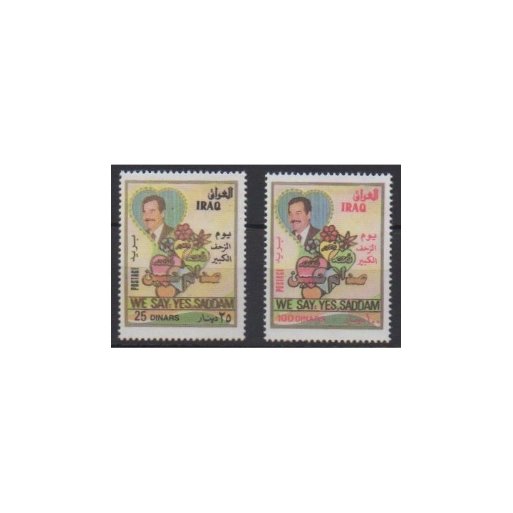 Acheter cette série de timbres d'Irak de l'année 1997 (No 1408/1409).