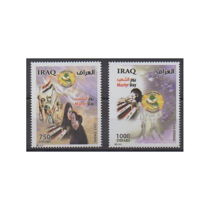Acheter cette série de timbres d'Irak de l'année 2012 (No 1676/1677).