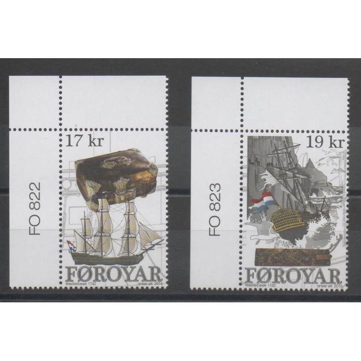 Timbres - Féroé (Iles) - 2016 - No 842/843 - Bateaux