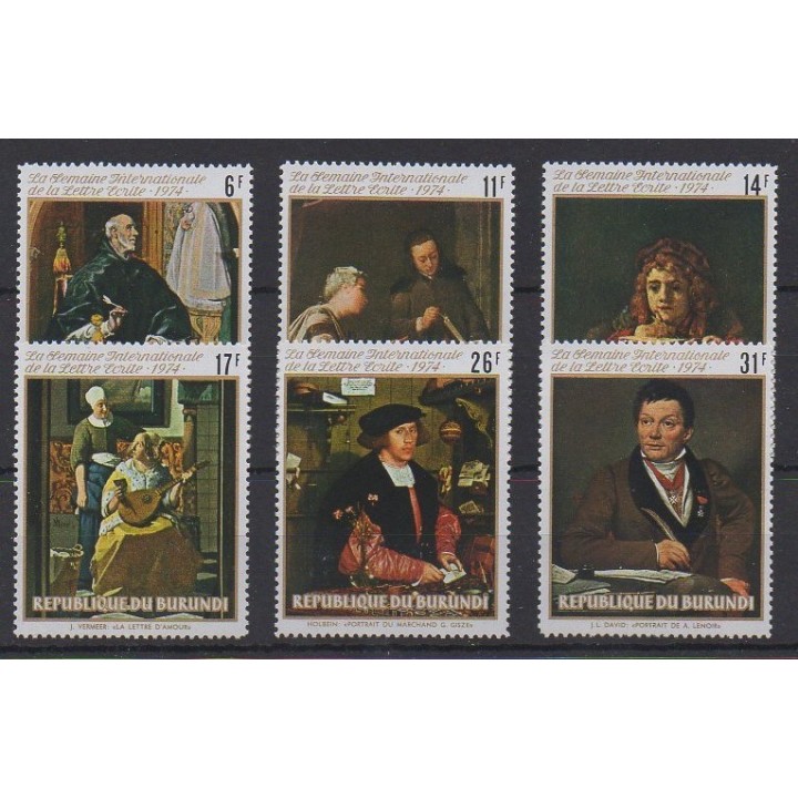 Acheter cette série de timbres du Burundi de l'année 1974 (No 625/630).