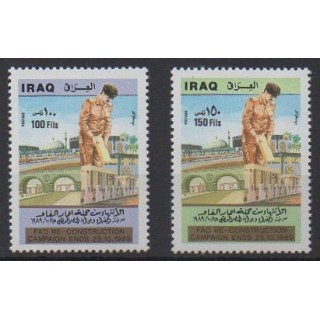 Acheter cette série de timbres d'Irak de l'année 1989 (No 1326A/1326B).