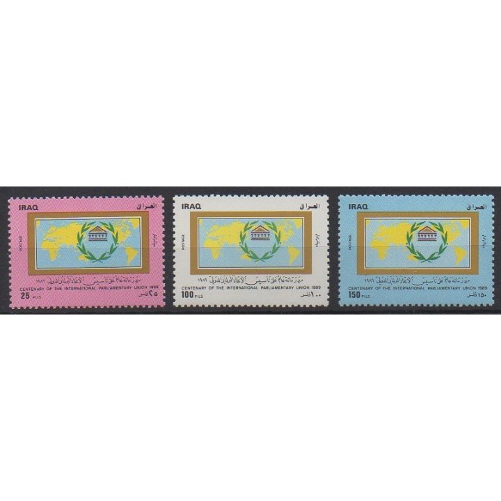 Acheter cette série de timbres d'Irak de l'année 1989 (No 1318/1320).