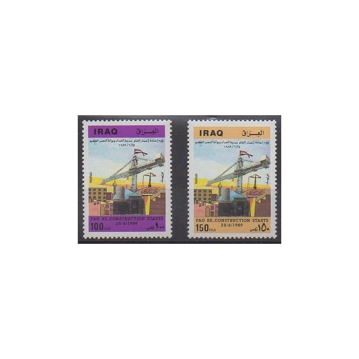 Buy this set of stamps of Iraq of the year 1989 (Nb 1313/1314).