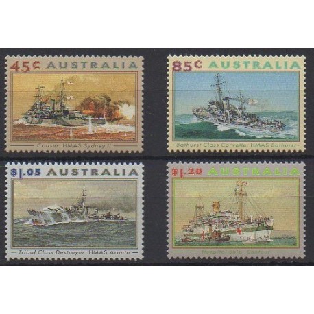 Australia - 1993 - Nb 1298/1301 - Boats - Second World War