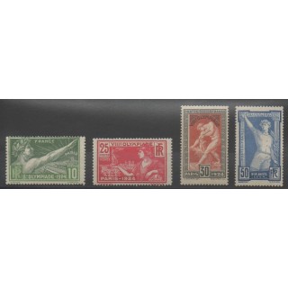 Timbres - France - Poste - 1924 - No 183/186 - Jeux Olympiques d'été
