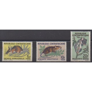 Acheter cette série de timbres de la République Centrafricaine de l'année 1966 (No 75/77).
