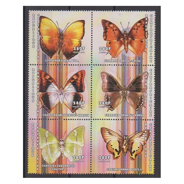 Acheter cette série de timbres de la République Centrafricaine de l'année 2001 (No 1721/1726).