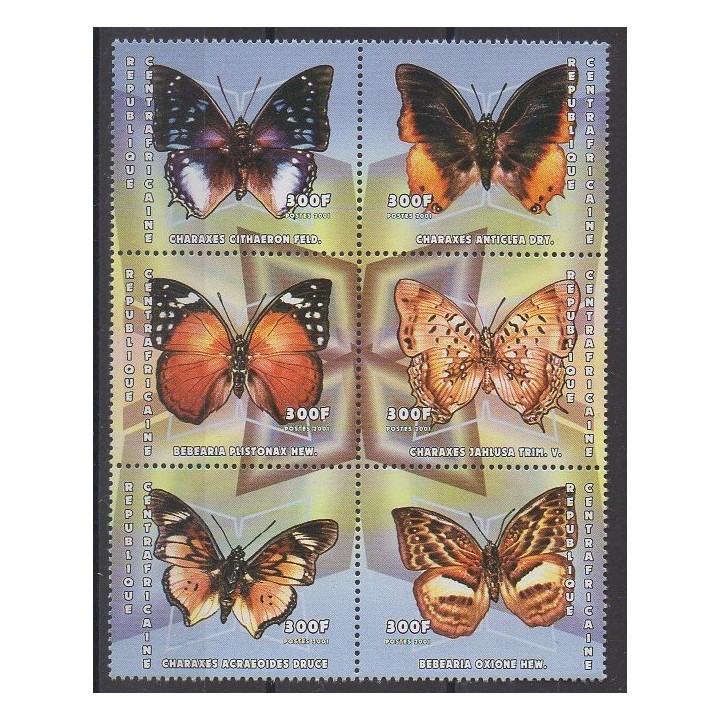 Buy this set of stamps of Central African Republic of the year 2001 (Nb 1757/1762).