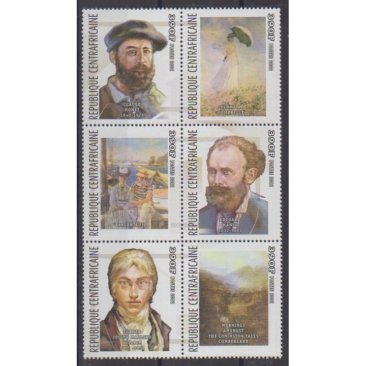 Acheter cette série de timbres de la République Centrafricaine de l'année 2002 (No 1785/1790).